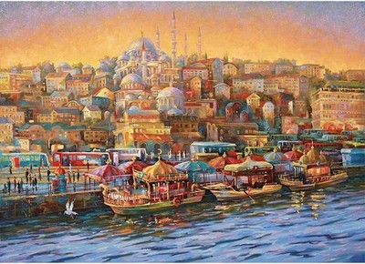 HUADADA Puzzle 1000 Teile Golden Horn Bay Ancient City Stadtmotiv ab 14