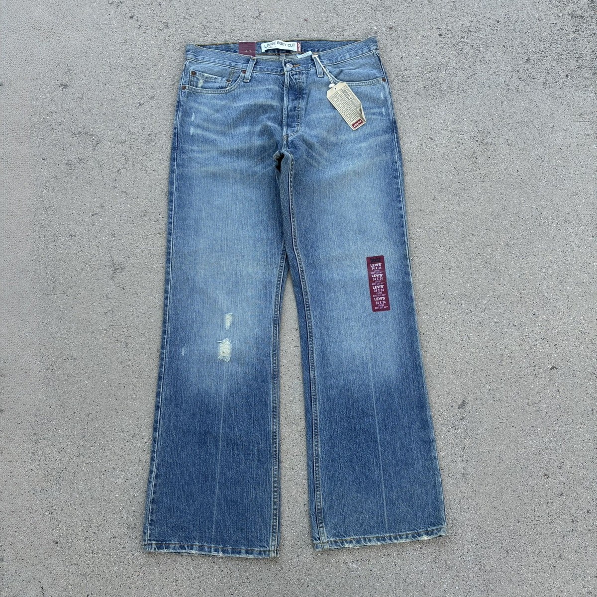 VTG Levi's 567 Loose Boot Cut Blue Jeans Men's 34X34 DEADSTOCK NWT