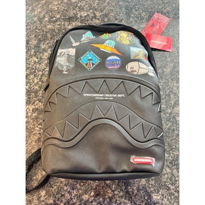 Sprayground Limited Edition Creative Dept Shark Mouth Space Patch Backpack Grey