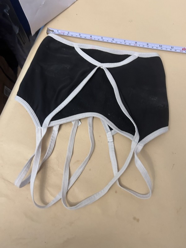 Colsie Youth Small Girls white lined black bikini top
