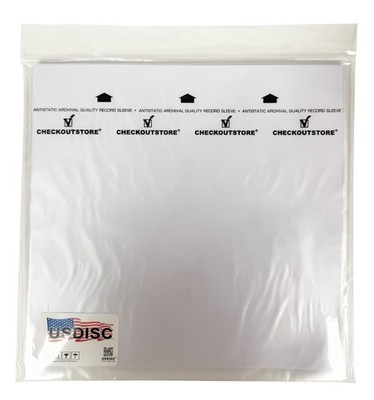 USDISC Record Inner Sleeves 12'', LP, HDPE, Square Corners (White) Lot