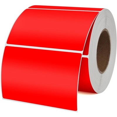 Red Color Coding Labels 2 × 3 Inches Rectangle Vinyl Self-Adhesive Stickers W...