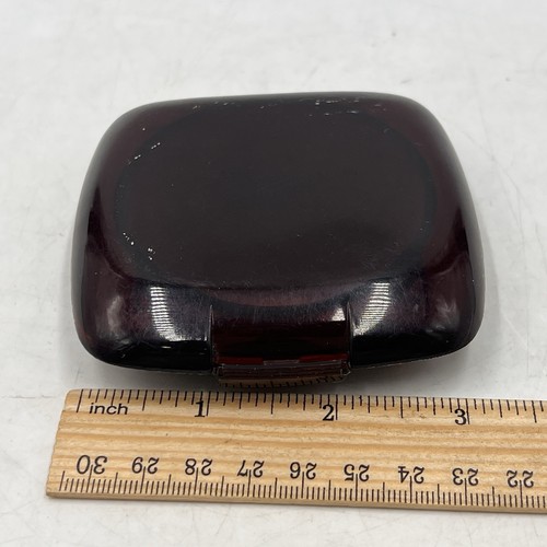 Vintage Plastic Mirror Compact Brown *LIGHT NOT WORKING* Hong Kong - Picture 11 of 11