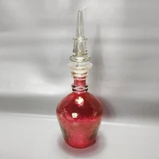 Blenko #475 Decanter With Stopper Crackle Glass Red Winslow Anderson Design 1947
