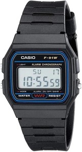 Reloj Casio Clásico Deportivo Digital F-91-1YER Nuevo, Garantía de 1 Año, Cronógrafo, Reino Unido