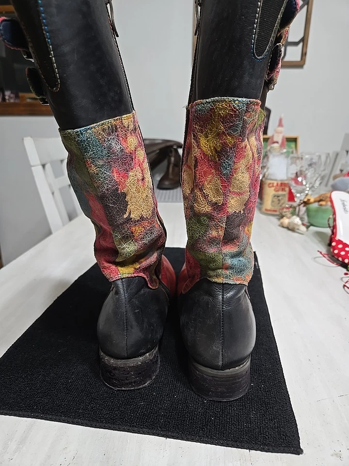 LARTISTE Spring Step Barbie Leather Floral Boots Sz 40/ 9MED VTG.  - Image 3 of 4