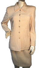 Escada Vtg cream check Suit Sz 38 US 8 Boucle...