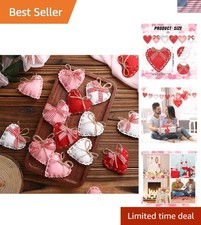 Valentine Heart Ornaments Hanging Decorations for Tree Home Wedding Party 24 pcs