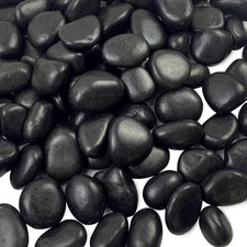 20 lbs Black River Rocks for Landscaping, 1-2 Inch Decorative Black Pebbles f...