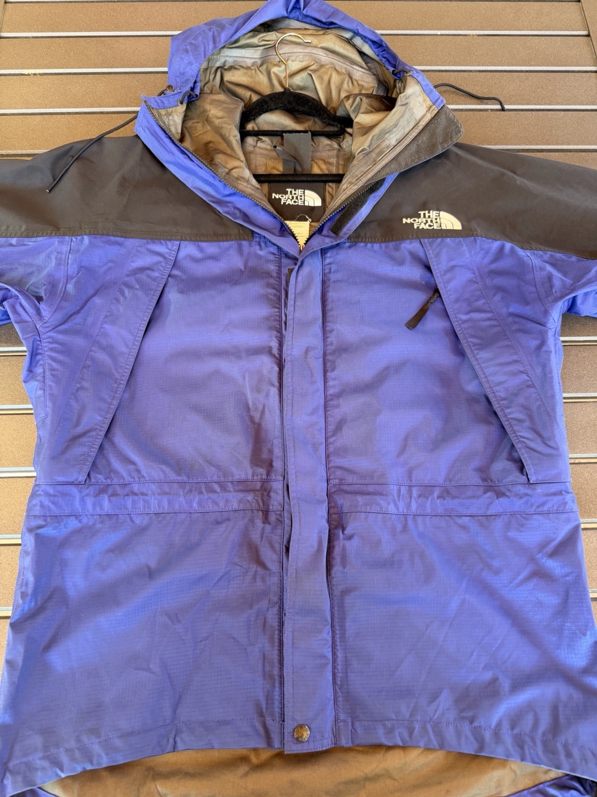 Vintage The North Face 90s Jacket Men’s LargeBlue Hooded Gore Tex Mountain Light