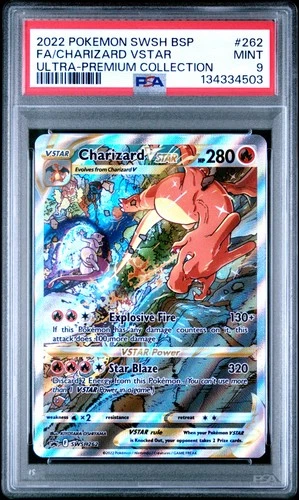 2022 Pokemon Swsh Black Star Promo Full Art/Charizard Vstar Sword PSA 9