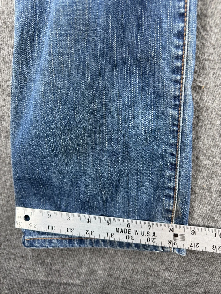 GUESS Bootcut Jeans Mens Sz 36x32 Wide Leg Whisker Denim Blue Skater Y25 - Image 3 of 4