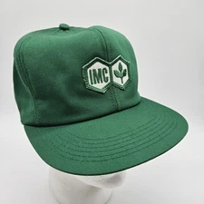 IMC Agriculture Fertilizer Logo Hat Green Vintage K-Brand Trucker Snapback Cap 