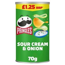 Pringles Sour Cream Onion Crisps 12 x 70g Priced Tubs Savoury Snacks