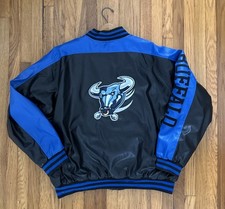 Vintage 90s University at Buffalo NY Bulls Varsity Letterman Leather Jacket XL