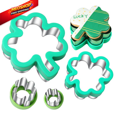 ETERSION Shamrock Cookie Cutter 4 Pieces 4 Sizes 1'' to 4'' Green 