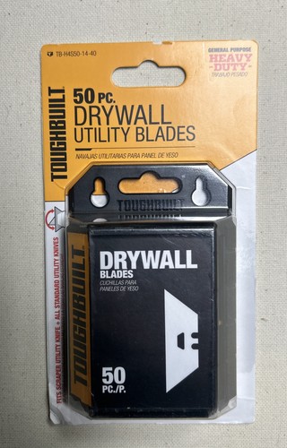 TOUGHBUILT Carbon Steel 3/4in Drywall Utility Razor Blade 50 pack TB ...