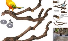 Natural Parrot Perch Bird Stand Pole Wild Grape Stick Paw Grinding Fork 2PCS