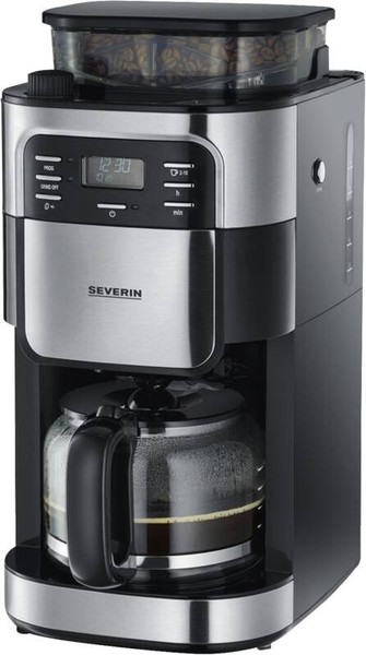 Severin Ka 4810 Filterkaffeemaschine Mit Mahlwerk Und Timer Schwarz-Edelstahl-image