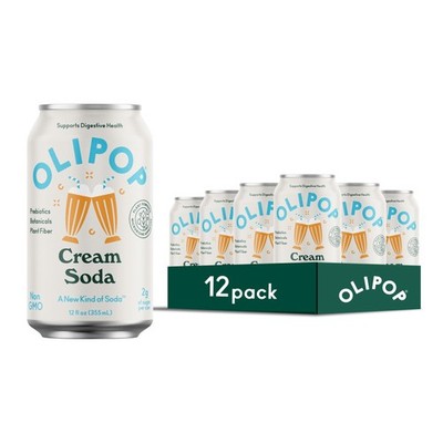 OLIPOP Prebiotic Soda Pop, Cream Soda, Pantry Pack Packed with Prebiotics, Fi...