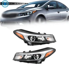 Halogen Headlights For Kia Forte/Forte 5 LX EX 2017 2018 w/o LED Left+Right Side