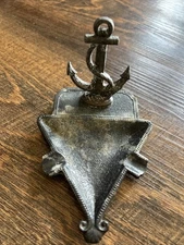 Vtg SOLID BRASS ANCHOR HANDLED NAUTICAL MARITIME CIGARETTE ASHTRAY