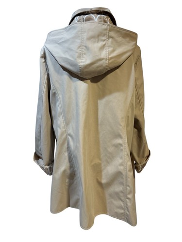 DENNIS BASSO Lightweight Jacket Tan Hooded Zip/Snap Sz 1X EUC - Picture 2 of 4