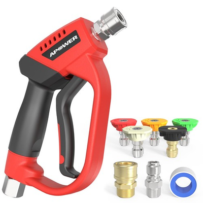 #ad Pressure Washer Gun 360 Swivel 5000 PSI Short Gun 5 Nozzle Tips $46.00