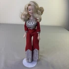 Vintage Dolly Parton Eegee Doll Red Silver Jumpsuit Blonde Girl Toy Goldberger