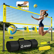 Portable Outdoor Professional Volleyball Net Set for Beach with Poles Pump Bag