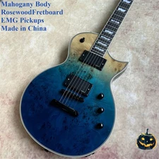 ESP Electric Guitar Premium Burl Burst, Dreamy Blue. Black Parts. Hot Item