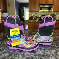 Western Chief Girls Size 9/10 Waterproof Neoprene Rain Snow Winter Boots Kids