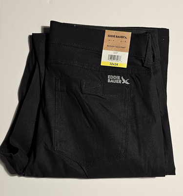 *Eddie Bauer Men's Stretch Rainier Tech Pants, Blue, Size 32x34