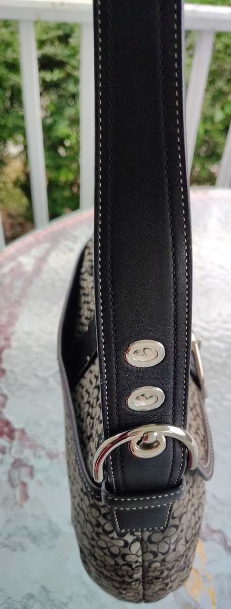 Coach MEDIUM F12309 Vintage Black Soho Y2K Signature C Canvas