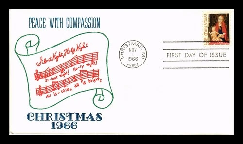 US COVER CHRISTMAS MADONNA AND CHILD BY MEMLING FIRST DAY ISSUE SCOTT 1321