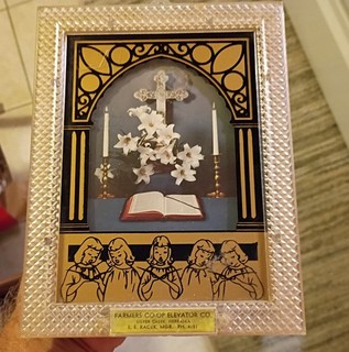 1950s FARMER'S CO OP Reverse Glass "PICTURE" SIGN....Silver Creek Nebraska