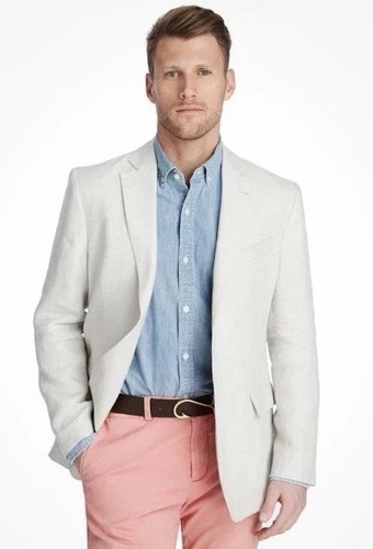 Vineyard Vines Men's Beige 100% Linen Sports Coat/Blazer 44L