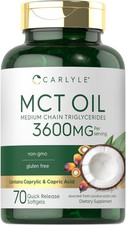 Carlyle MCT Oil Capsules 3600 mg  70 Softgels  Keto Coconut Pills ...