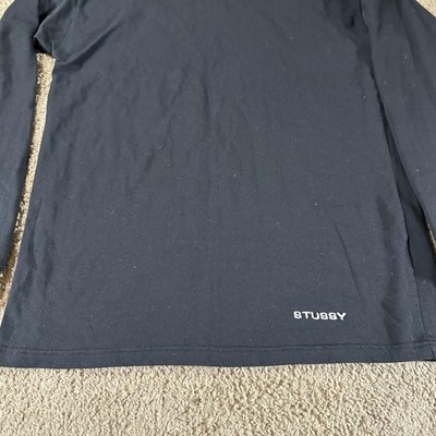 Nike Stussy Shirt Mens XS Black Long Sleeve Swoosh Crewneck CT4314