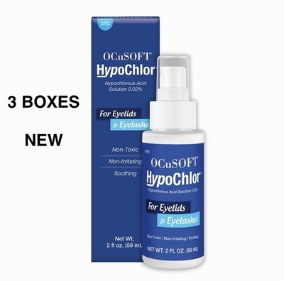 OCuSOFT Hypochlor Hypochlorous Acid Solution 2oz. NEW 3 Pack