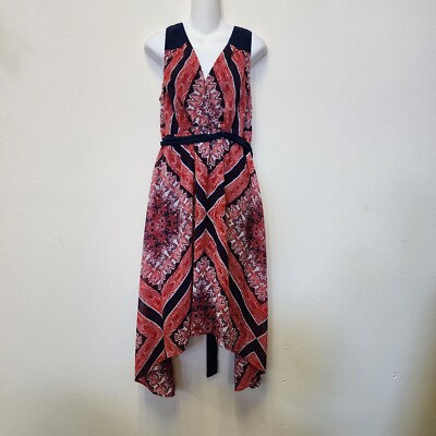 Motherhood Maternity Dress XL Colorful Boho Hanky Hem Vneck Flowy Beach  Summer | eBay