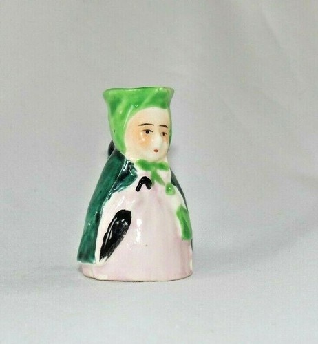 VINTAGE TOOTHPICK HOLDER MINIATURE PITCHER FIGURAL Lady W/Umbrella JAPAN - 第 1/10 張圖片