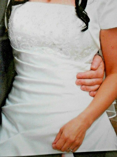 Brautkleid,Hochzeitskleid,elfenbeinweiß,Gr.38,Oberteil m.Straß bestickt+gereingt - Bild 3 von 6
