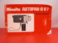 Minolta AUTOPAK-8 K7 Super 8 Movie Camera Factory INSTRUCTION MANUAL