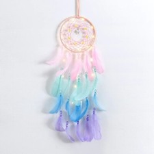 Colorful True Feather Dream Catcher Lights Up Creative Special Home Decoration