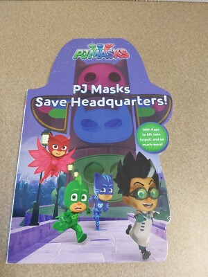 PJ Masks Saves Headquarters! Boardbook W/Lift-Flaps & Pull Tabs NEW!