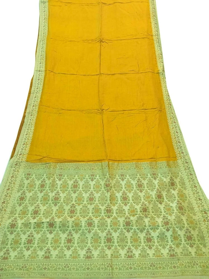 Sari Tussar de Seda Pura 100% Seda Vintage Tela India Reciclado TSS2989 Foto 4 de 4
