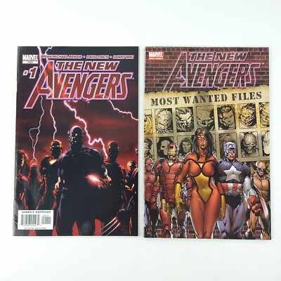 The New Avengers #1 + Most Wanted Files One-Shot Bendis Lot (2005 Marvel Comics)