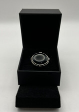 Vintage Oval Black Onyx Ring 925 Sterling Silver Statement Ring Size 6.5