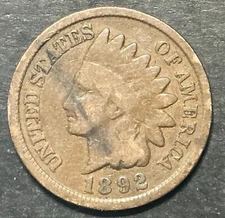 1892 Indian Head Cent Jeweled Forehead Rare Mint Error Variety S-6 Snow 6 f597